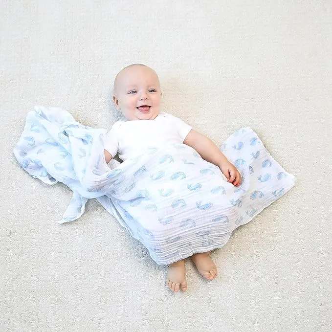 aden   anais Cotton Muslin Swaddles Natural History 4 pack Blanket