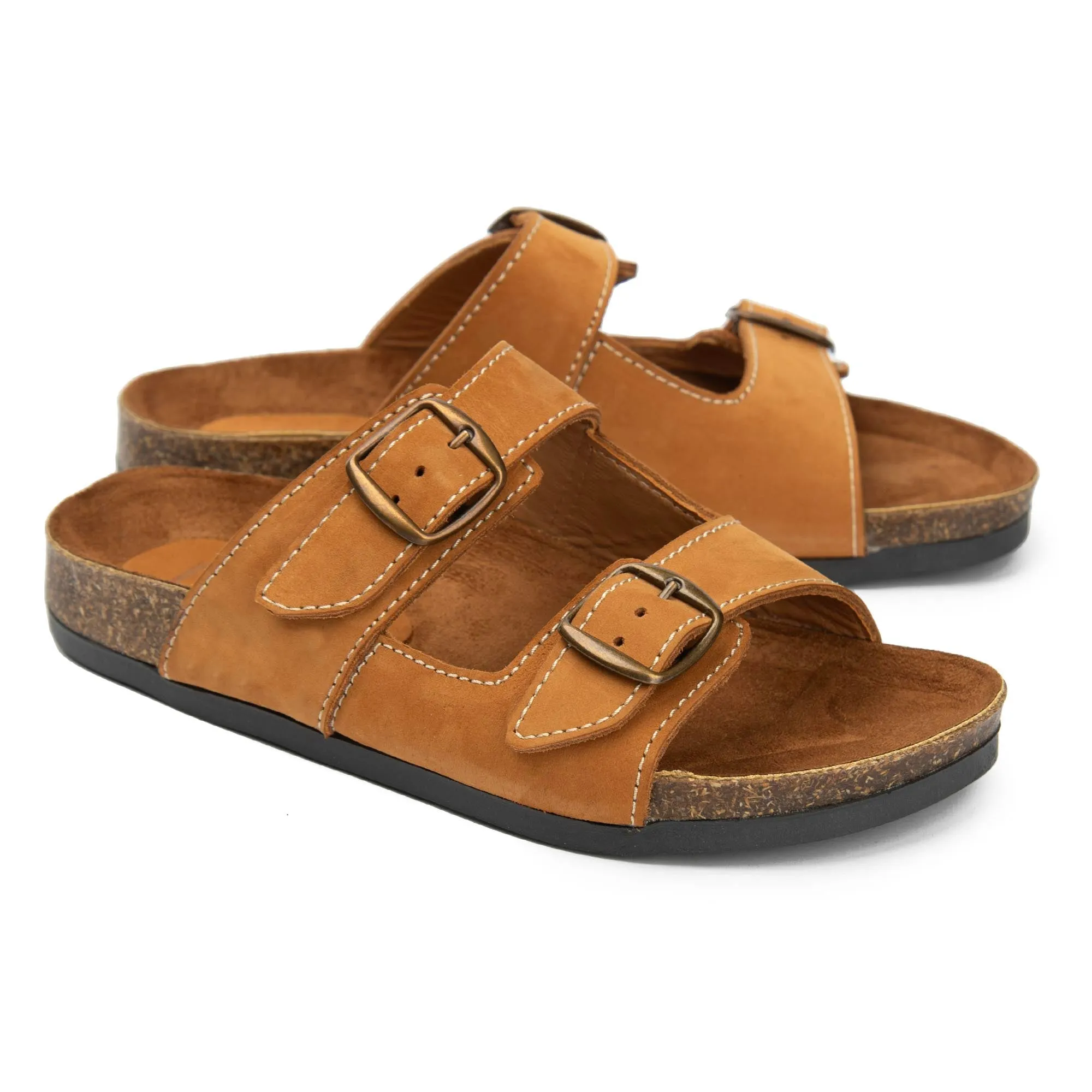 Arizona Beige Natural Leather Slippers