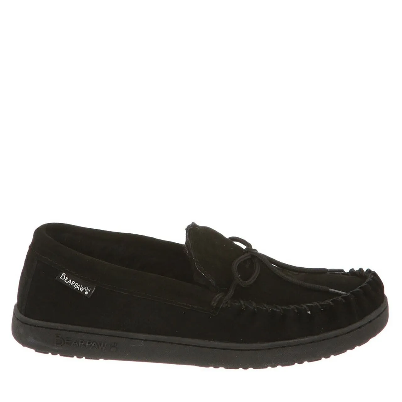 BEARPAW MEN'S MOC II SUEDE SLIPPER BLACK