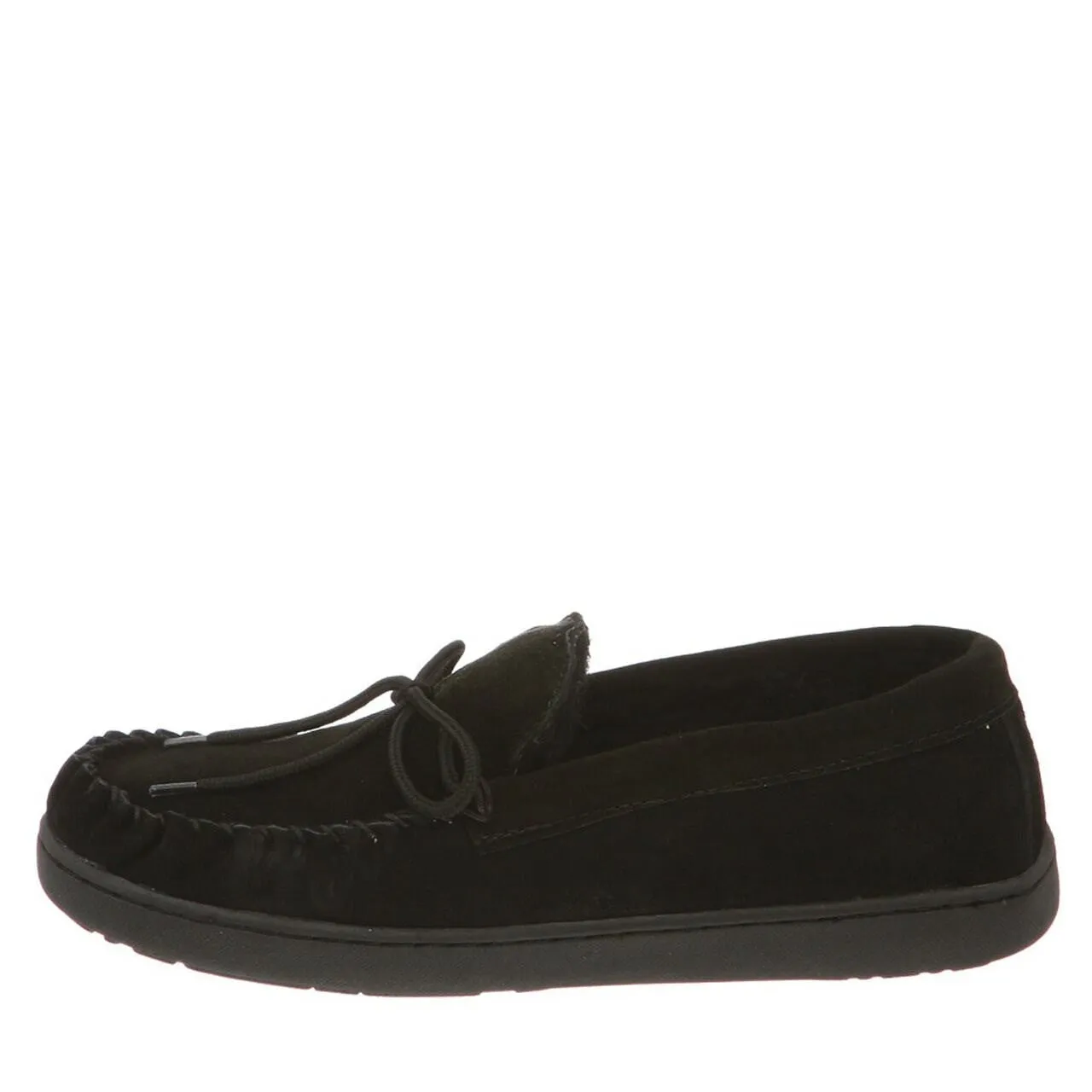 BEARPAW MEN'S MOC II SUEDE SLIPPER BLACK