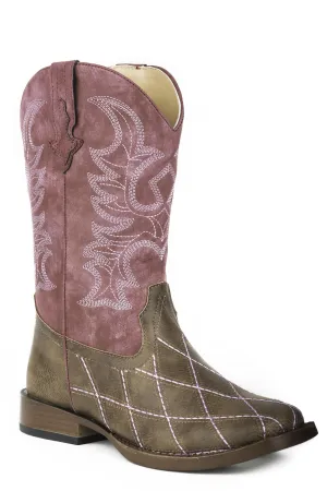 BIG ROPER GIRLS BROWN AND RASPBERRY
