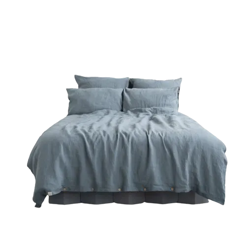 Blue Fog Linen Duvet Cover Set