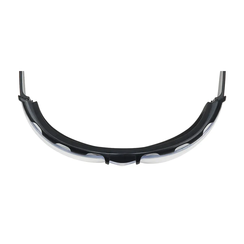 Bouton Optical 250-01-F020 Rimless Safety Glasses with Black Temple, Clear Lens, Foam Padding and Anti-Scratch / Anti-Fog Coating
