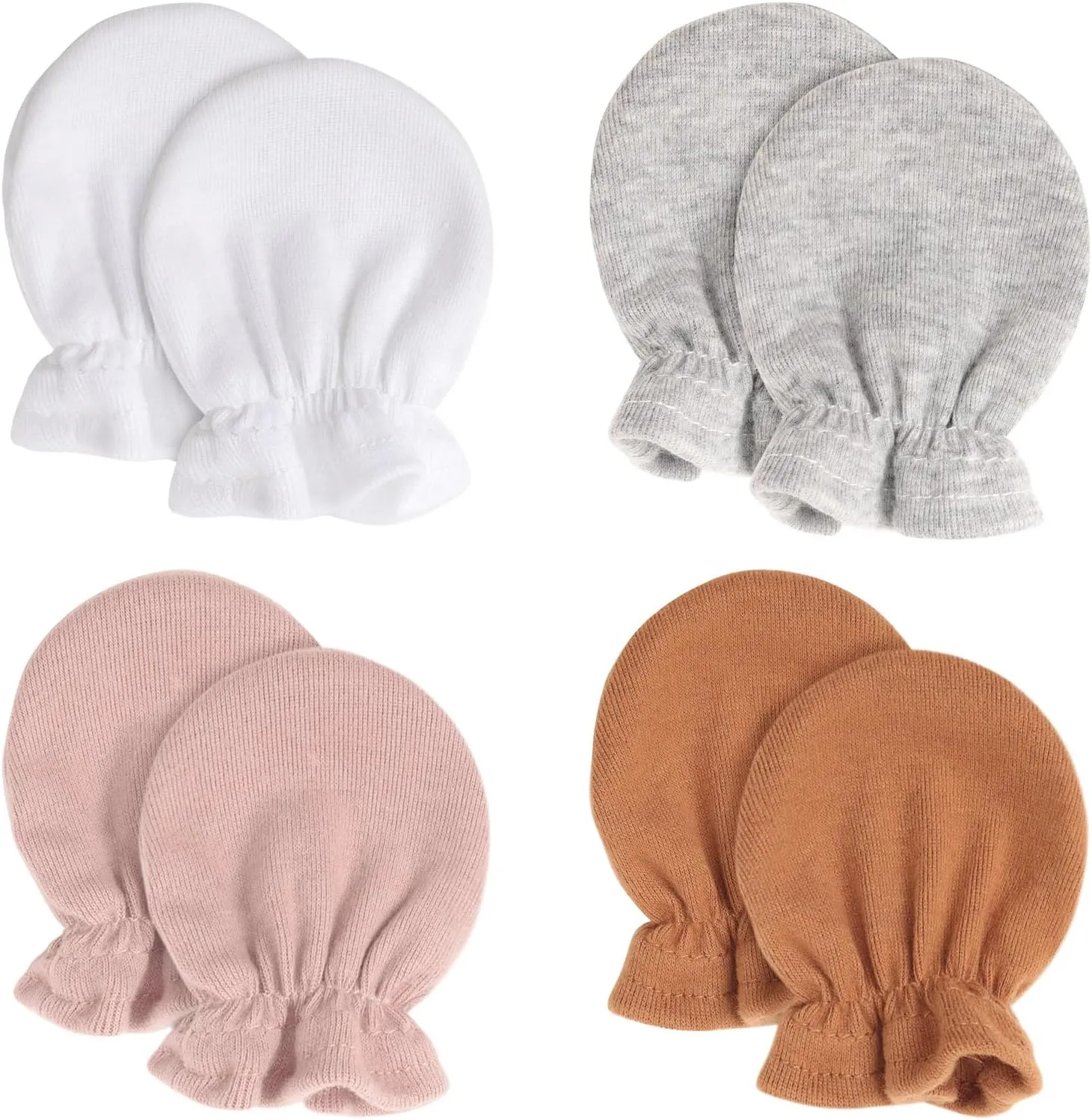 BQUBO Newborn Infant Toddler Mittens No Scratch Cotton Elastic Wrist Gloves Hypoallergenic for 0-6 Months Baby Boys Girls