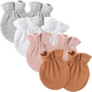 BQUBO Newborn Infant Toddler Mittens No Scratch Cotton Elastic Wrist Gloves Hypoallergenic for 0-6 Months Baby Boys Girls