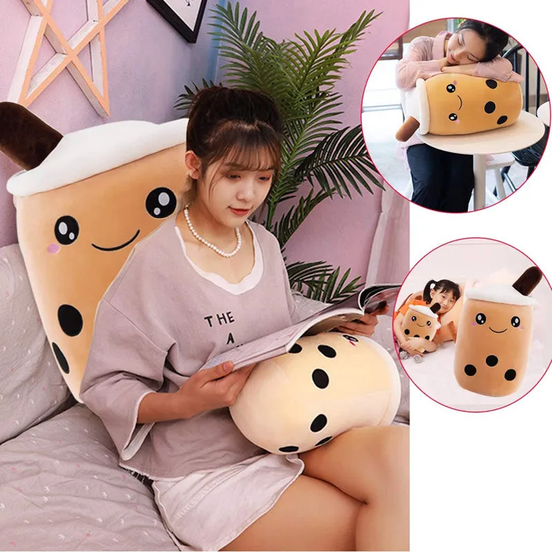 Bubble Tea Boba Pearl Milk Tea Plush Hug Pillow Toy