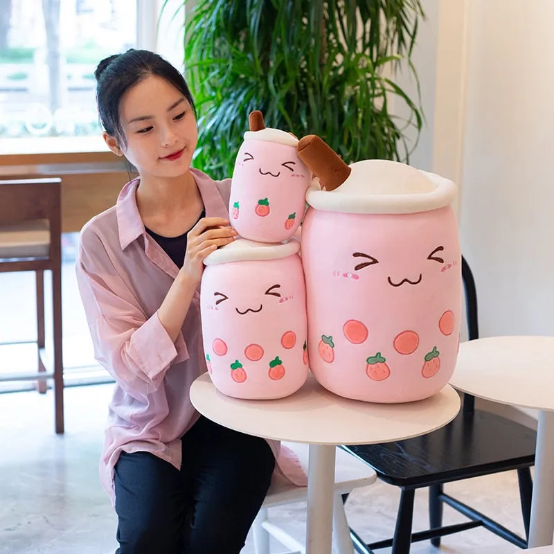 Bubble Tea Boba Pearl Milk Tea Plush Hug Pillow Toy