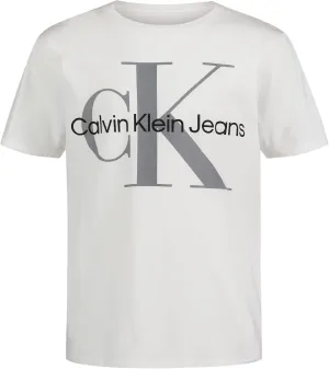 Calvin Klein Boys' Short Sleeve Logo Crew Neck T-Shirt, Soft, Comfortable, Relaxed Fit