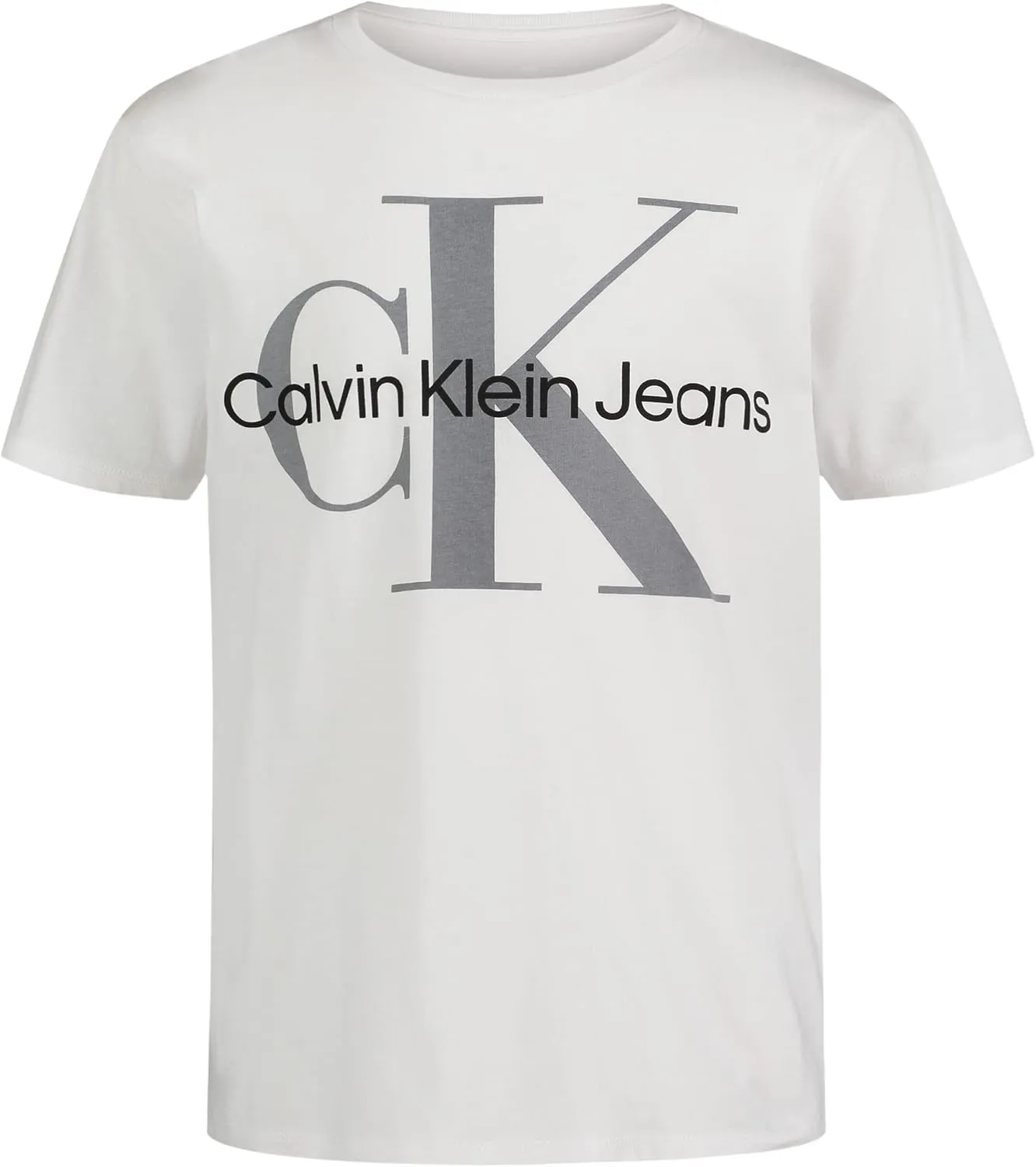 Calvin Klein Boys' Short Sleeve Logo Crew Neck T-Shirt, Soft, Comfortable, Relaxed Fit