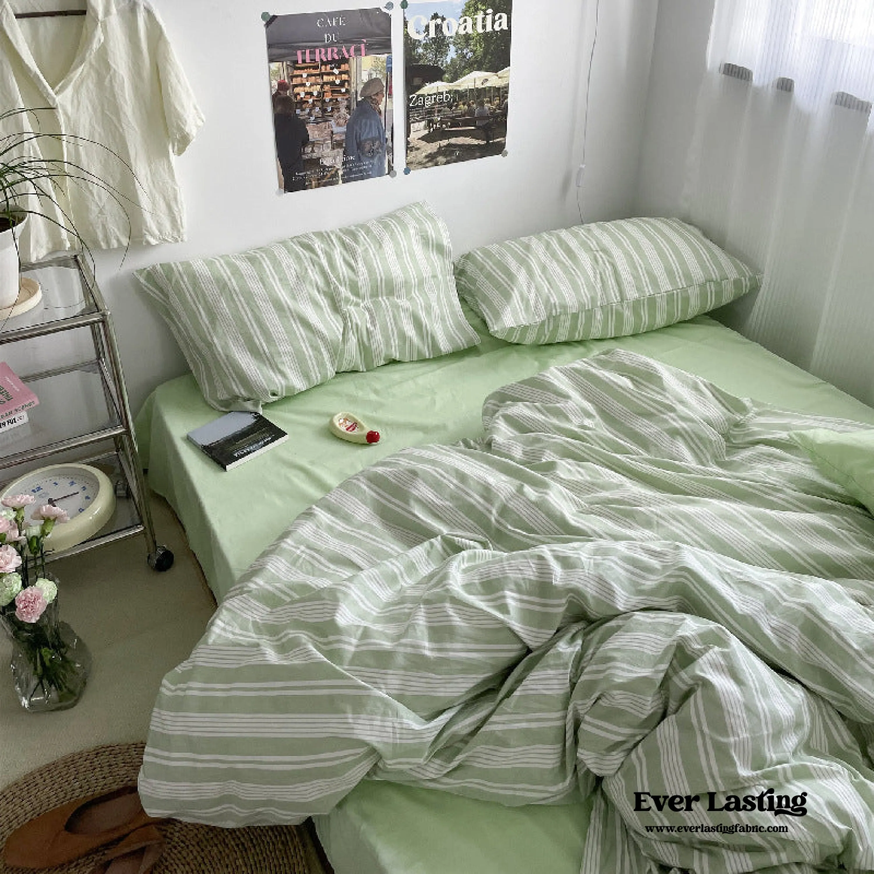 Cozy Washed Cotton Striped Duvet Cover