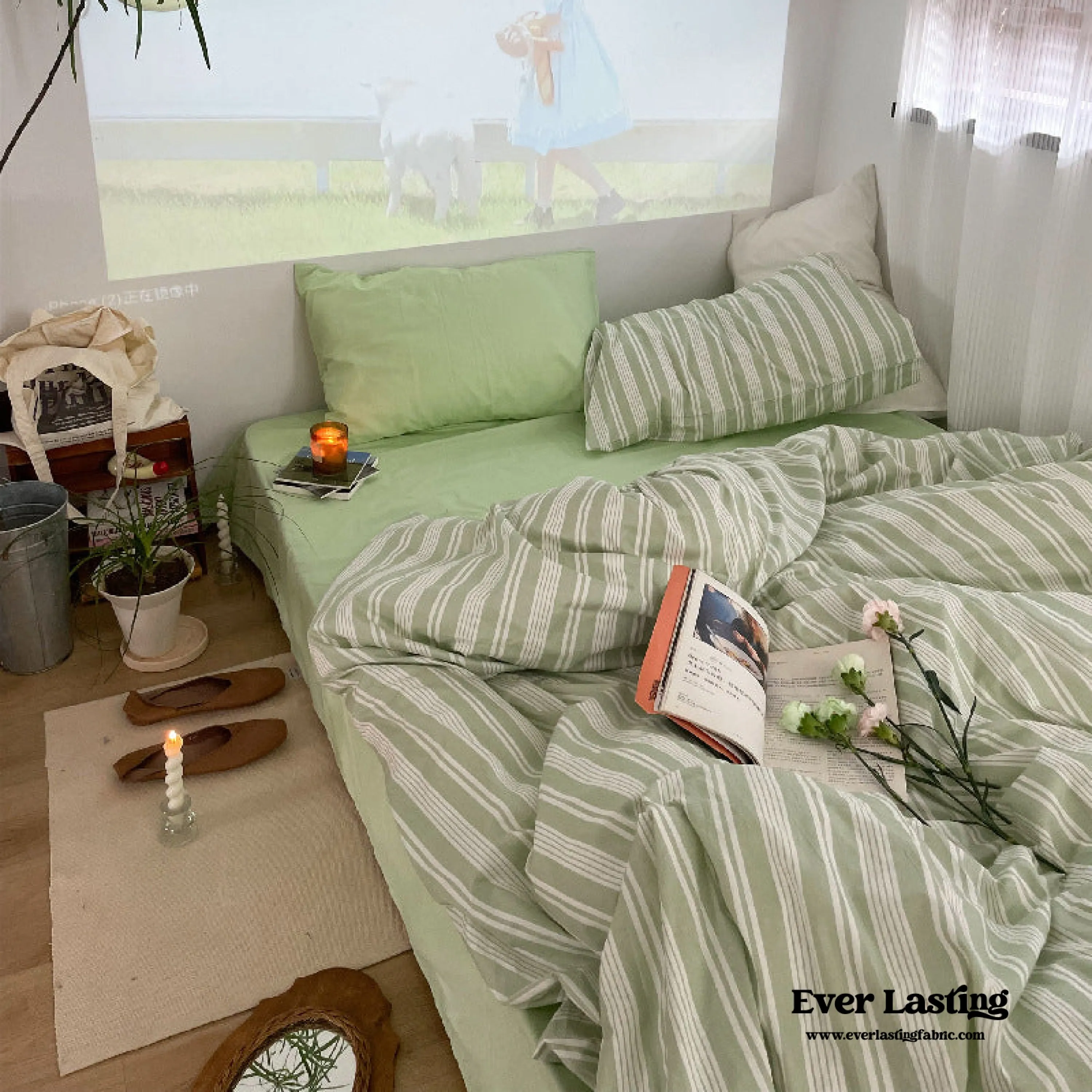 Cozy Washed Cotton Striped Duvet Cover