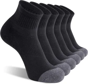 CS CELERSPORT 6 Pack Men's Ankle Socks with Cushion Athletic Running Socks