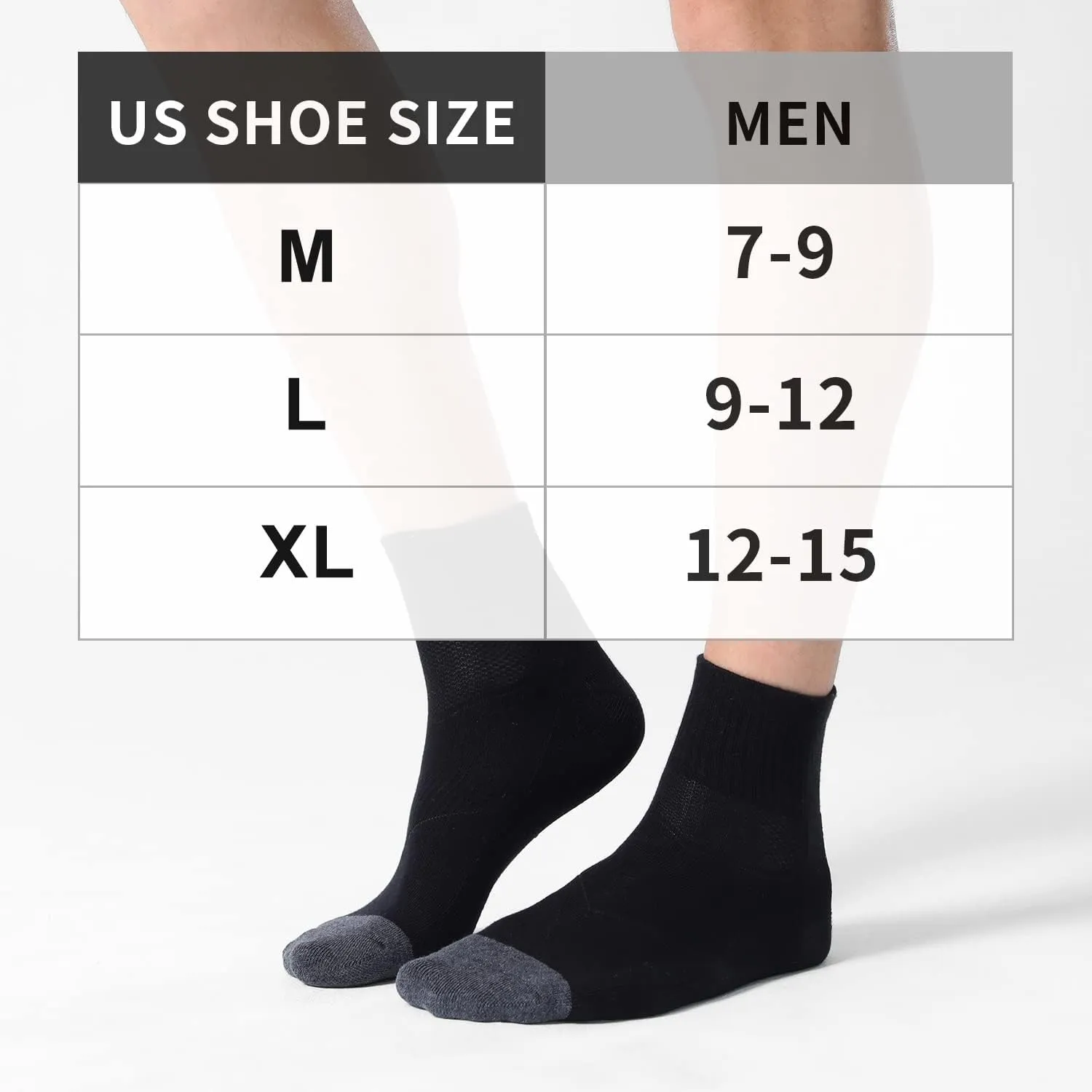 CS CELERSPORT 6 Pack Men's Ankle Socks with Cushion Athletic Running Socks