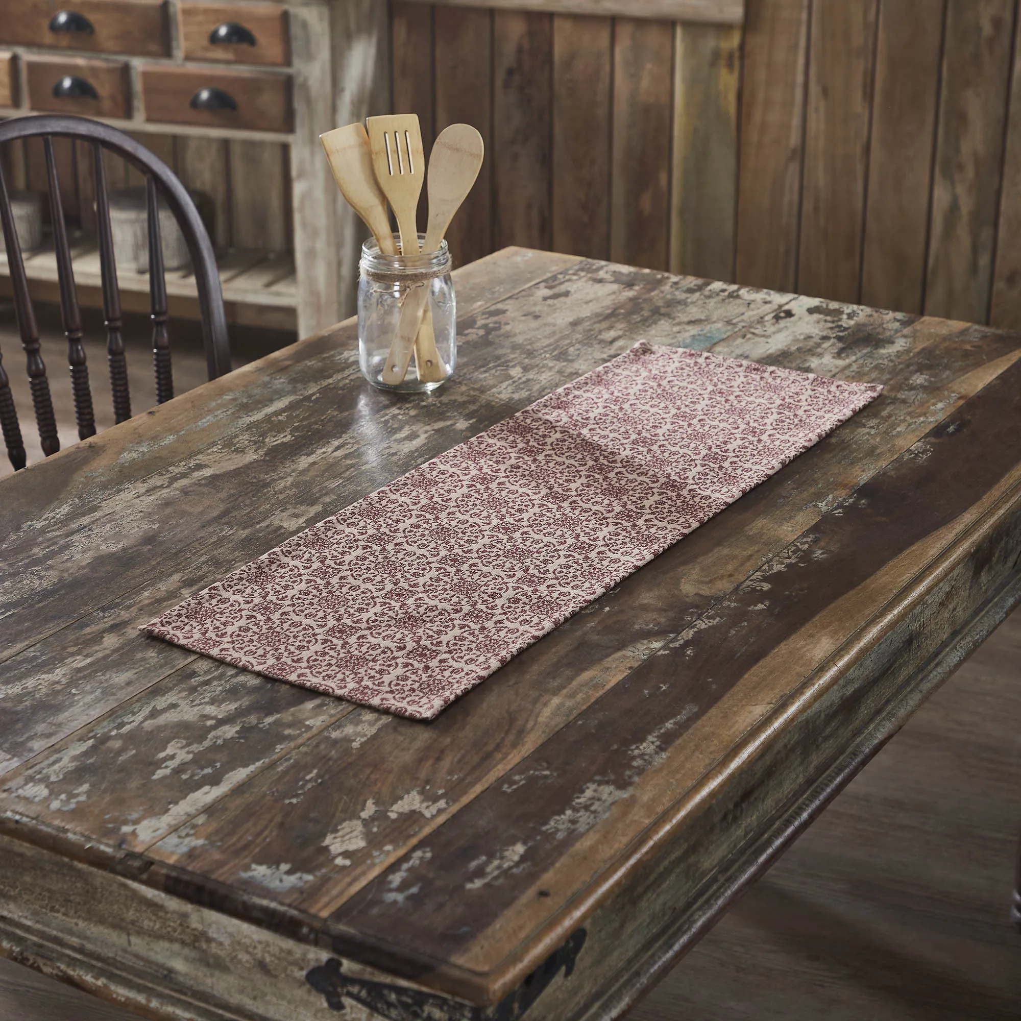 Custom House Black Tan Jacquard Runner 12x36
