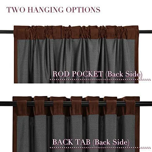 Darkening Velvet Thermal Insulated Rod Pocket Back Tab Window Curtains 2 Panels 52" W x 96" L