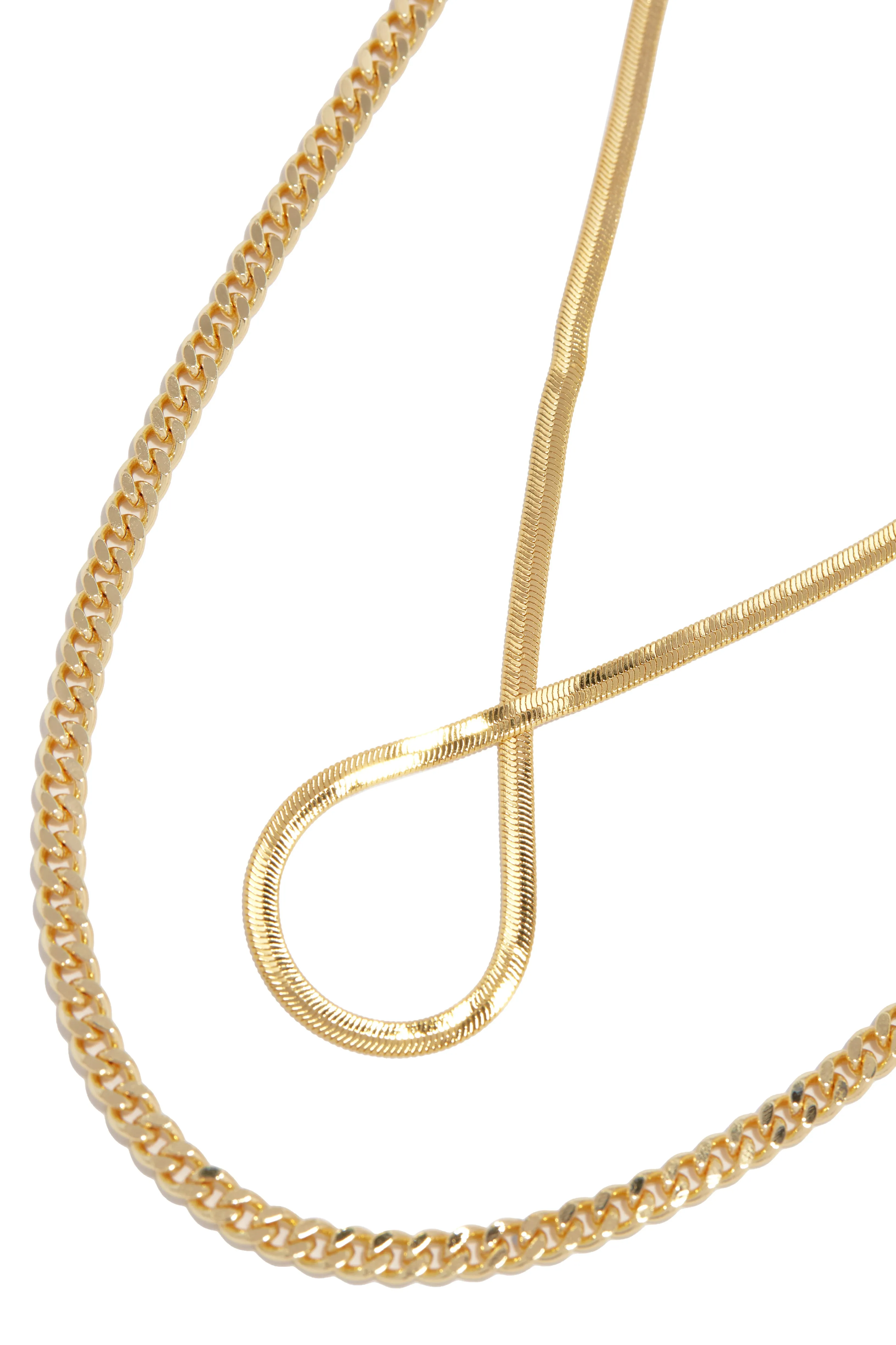 Devina Double Chain Layered Necklace - Gold