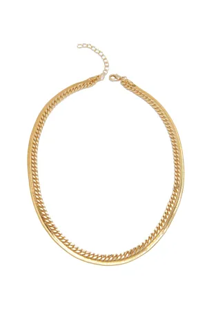 Devina Double Chain Layered Necklace - Gold