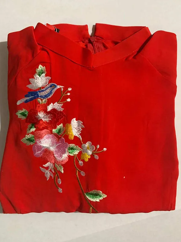 Family Ao Dai Mom And Daughter Red Includes One Ao Dai Top And Pants