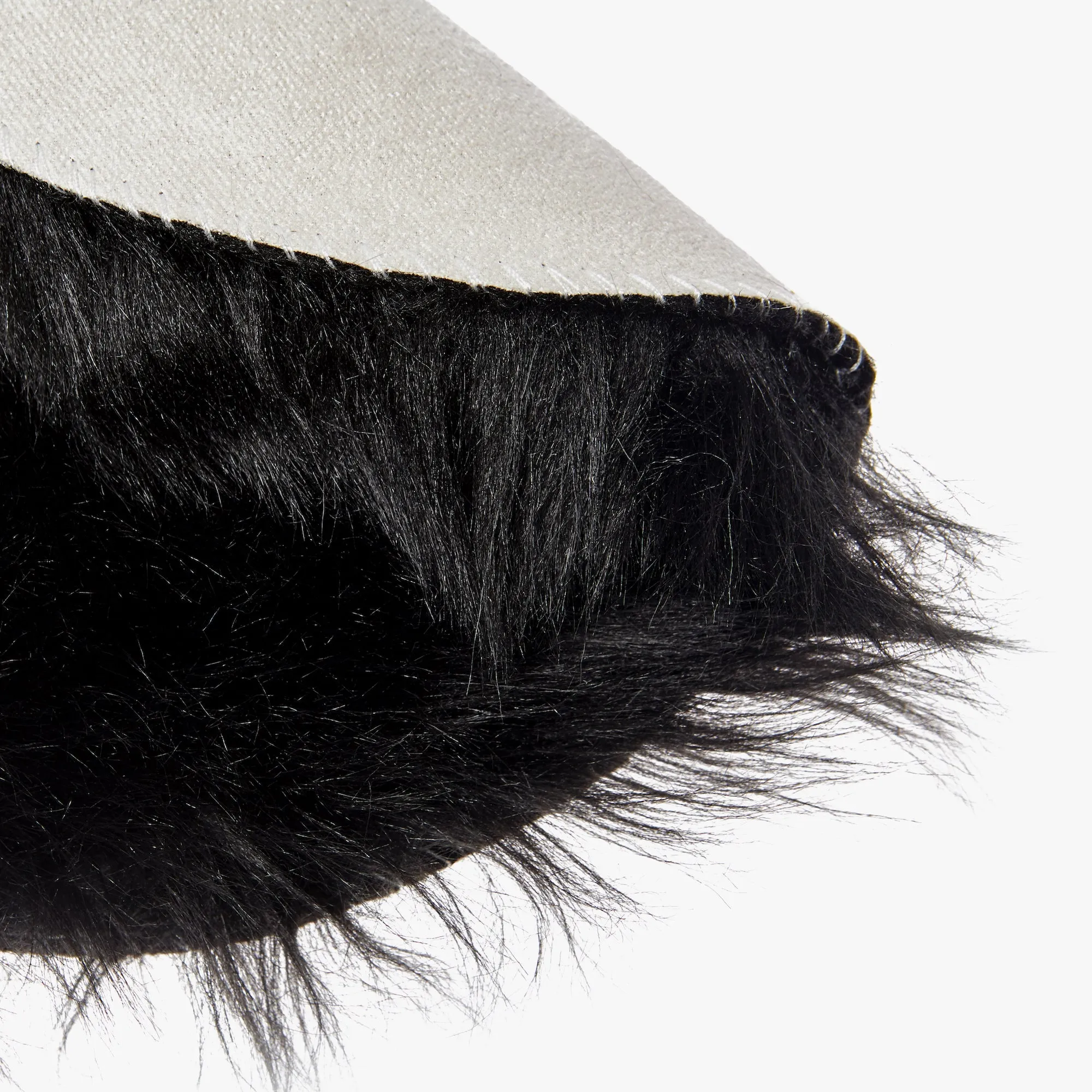 Faux Fur Area Rug / Chair Pad (Size 30 x 30 cm, Black)