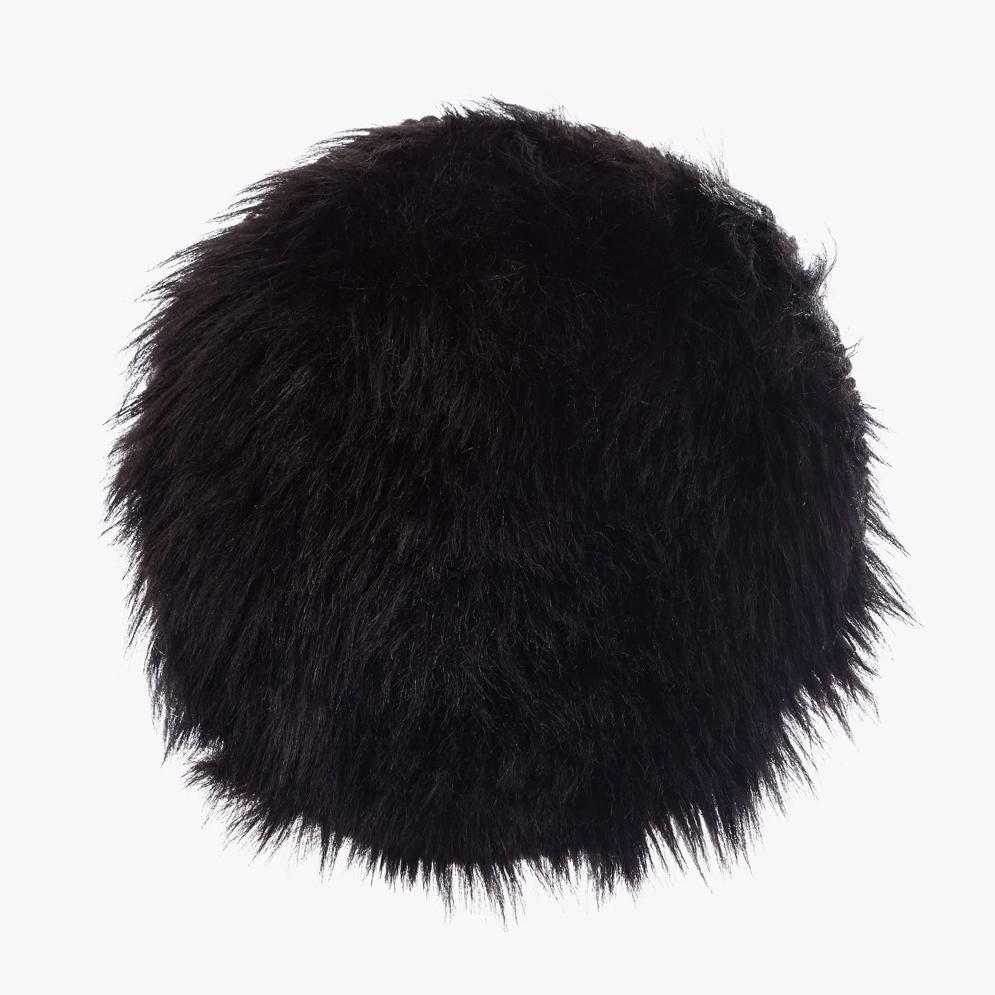 Faux Fur Area Rug / Chair Pad (Size 30 x 30 cm, Black)