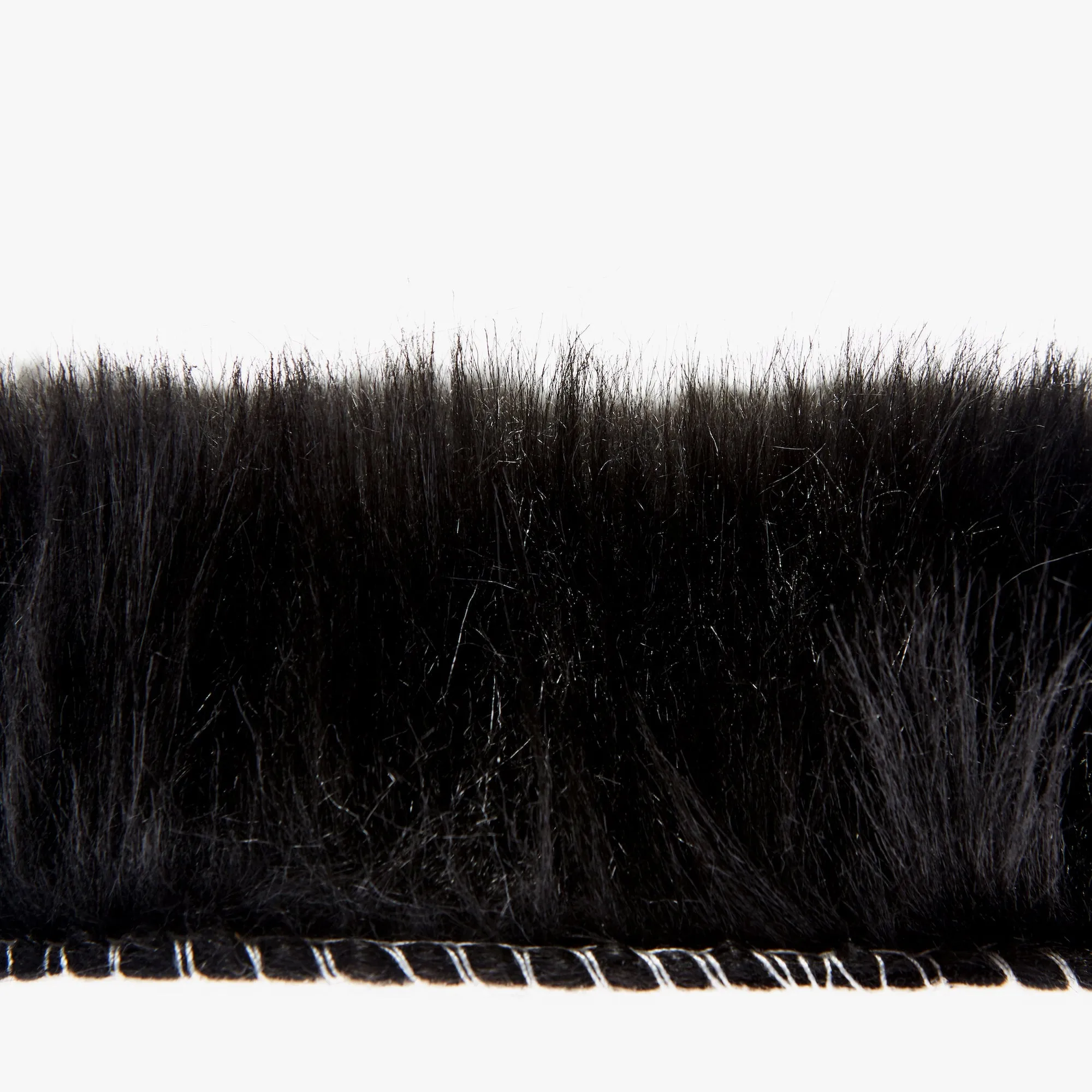 Faux Fur Area Rug / Chair Pad (Size 30 x 30 cm, Black)