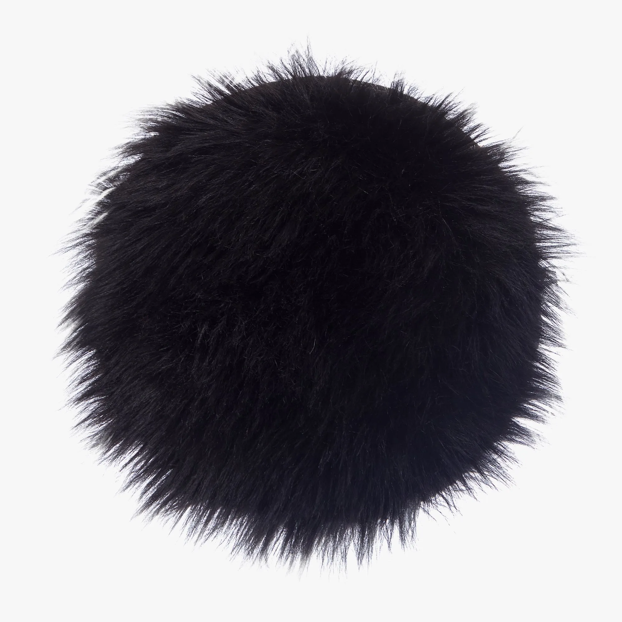 Faux Fur Area Rug / Chair Pad (Size 30 x 30 cm, Black)
