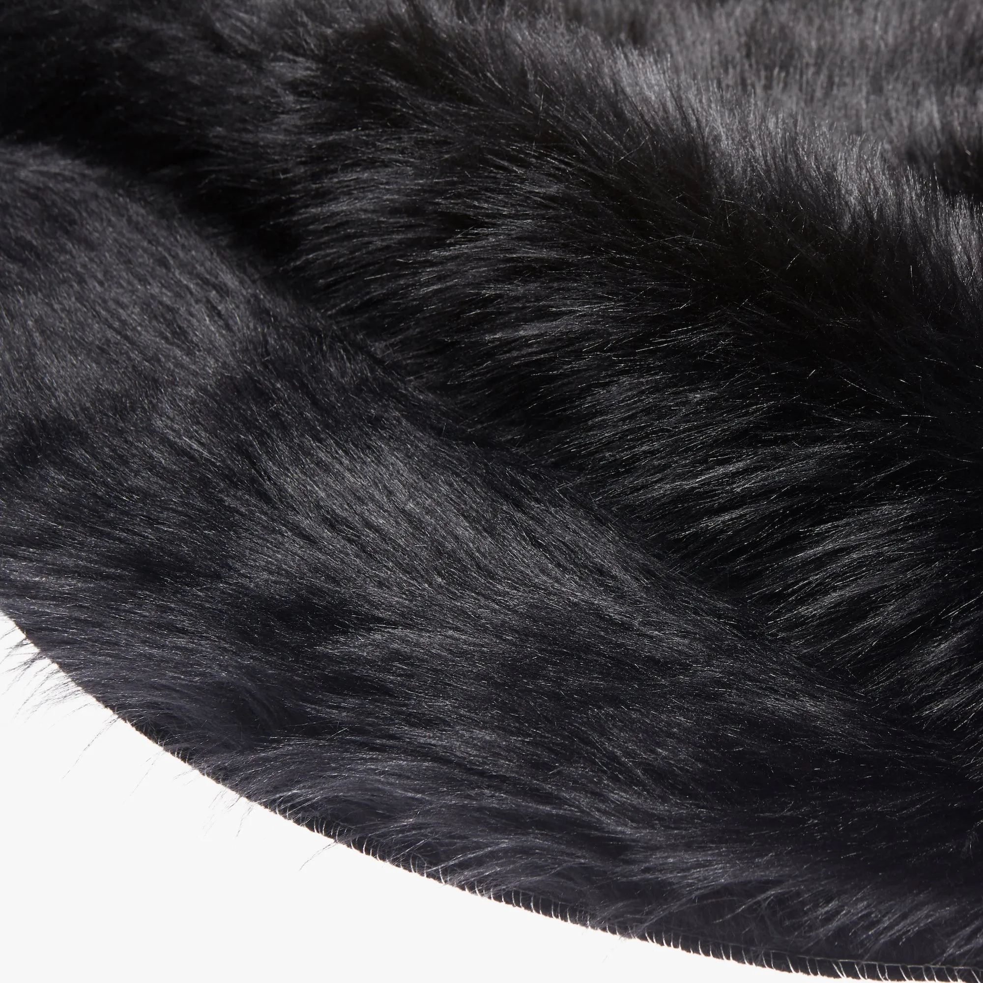 Faux Fur Area Rug / Chair Pad (Size 30 x 30 cm, Black)