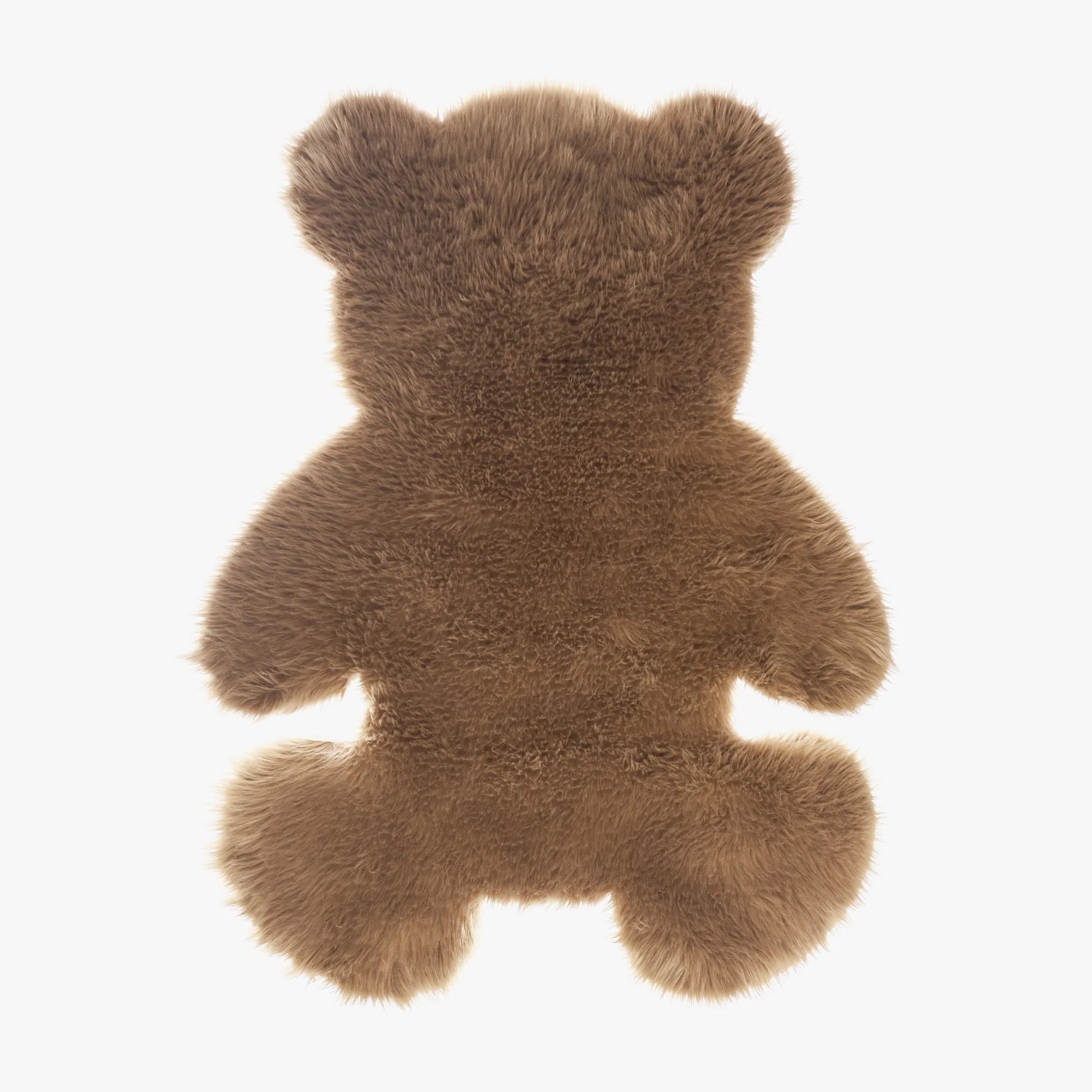 Faux Fur Long Pile Bear Area Rug (Size 90 x 120 cm, Brown)