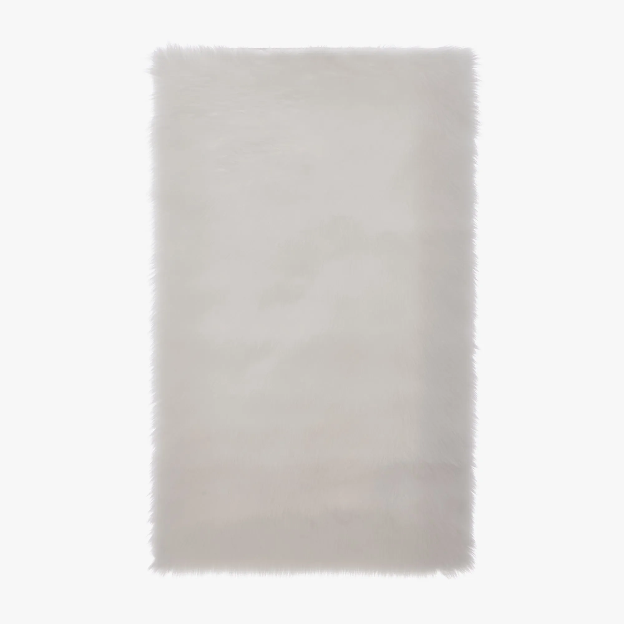 Faux Fur Long Pile Shaggy Area Rug (Size 120 x 180 cm, White)