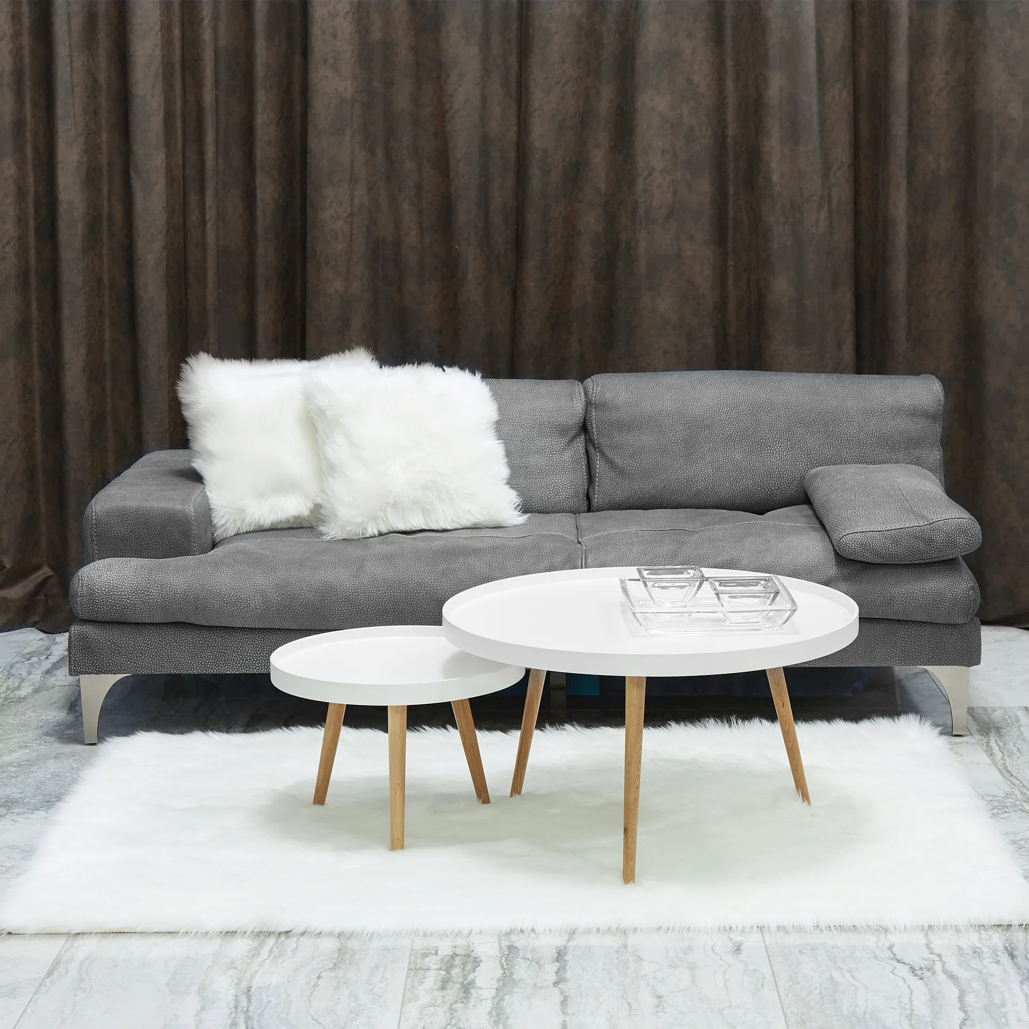 Faux Fur Long Pile Shaggy Area Rug (Size 120 x 180 cm, White)