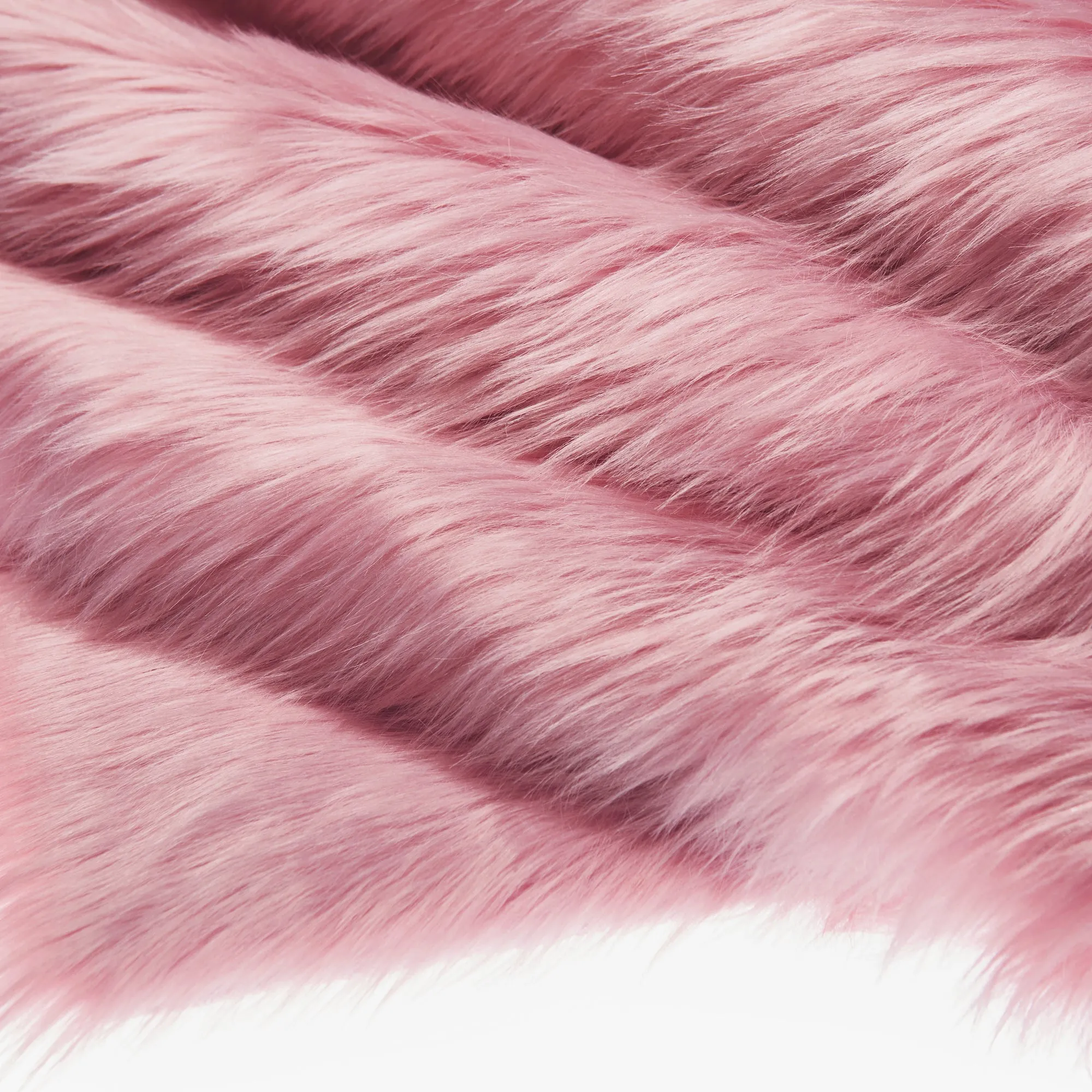 Faux Fur Long Pile Shaggy Area Rug (Size 90 x 150 cm, Baby Pink)