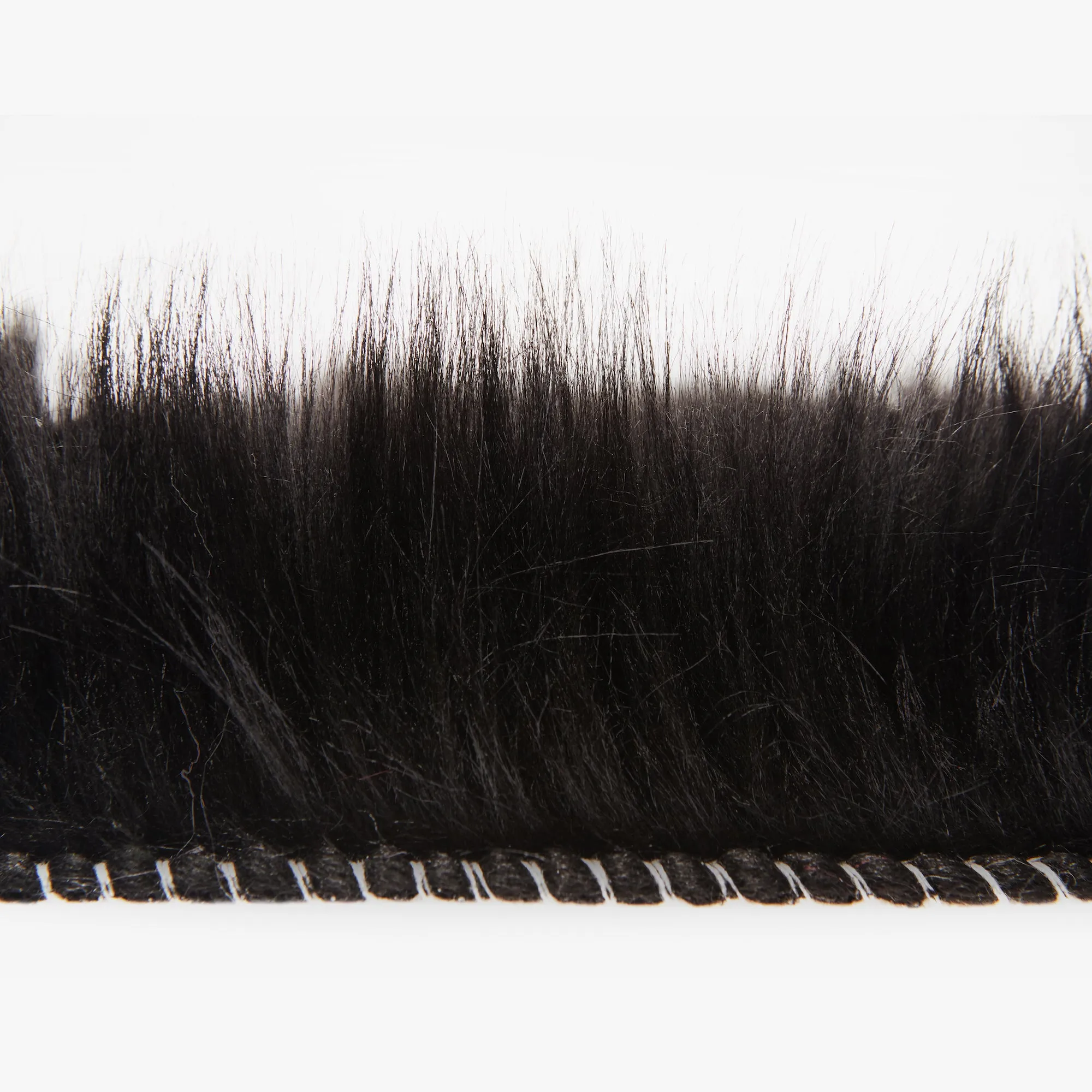 Faux Fur Long Pile Shaggy Area Rug (Size 90 x 150 cm, Black)