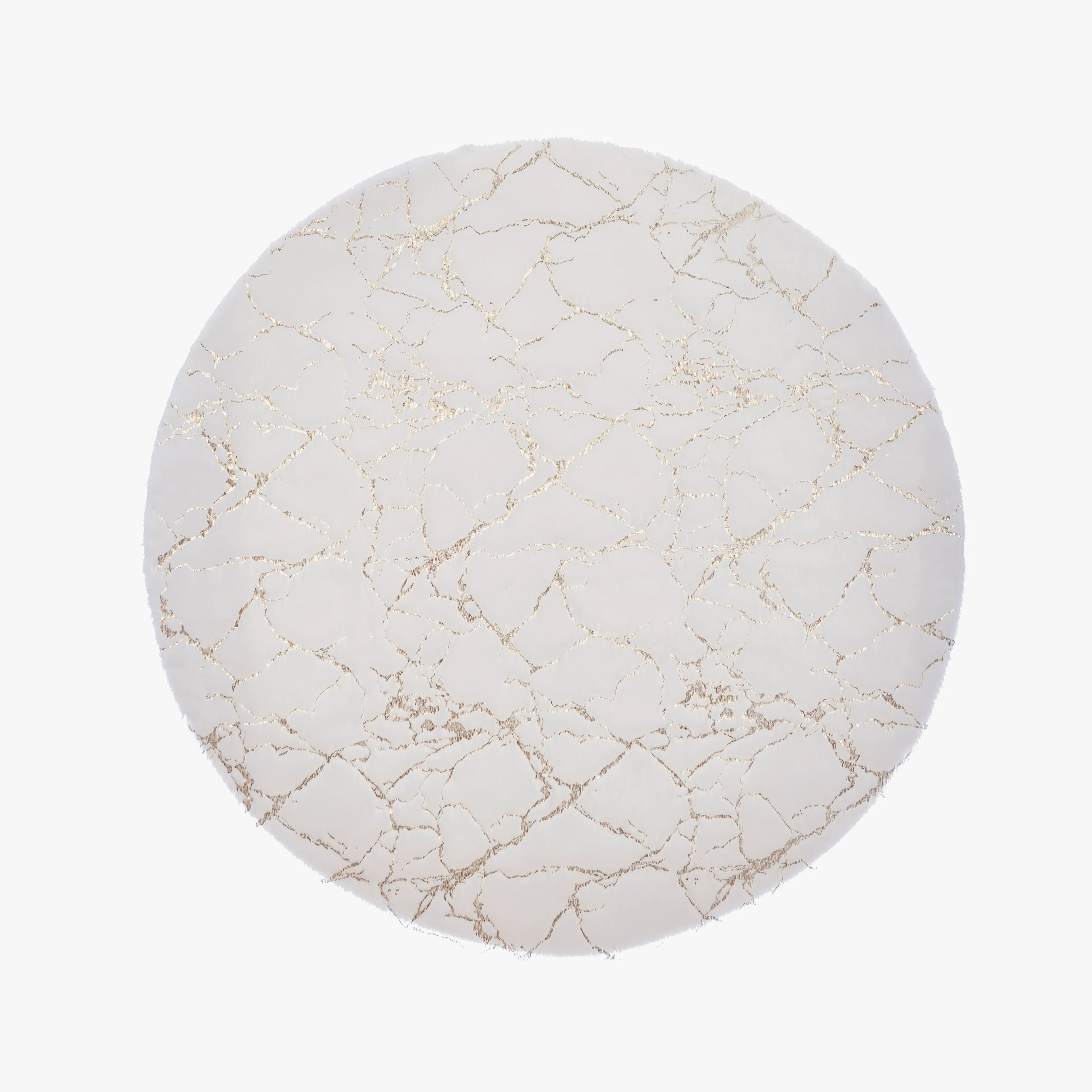 Faux Fur Round Area Rug (Size 120 x 120 cm, White)