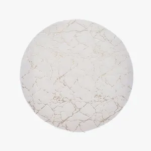 Faux Fur Round Area Rug (Size 120 x 120 cm, White)