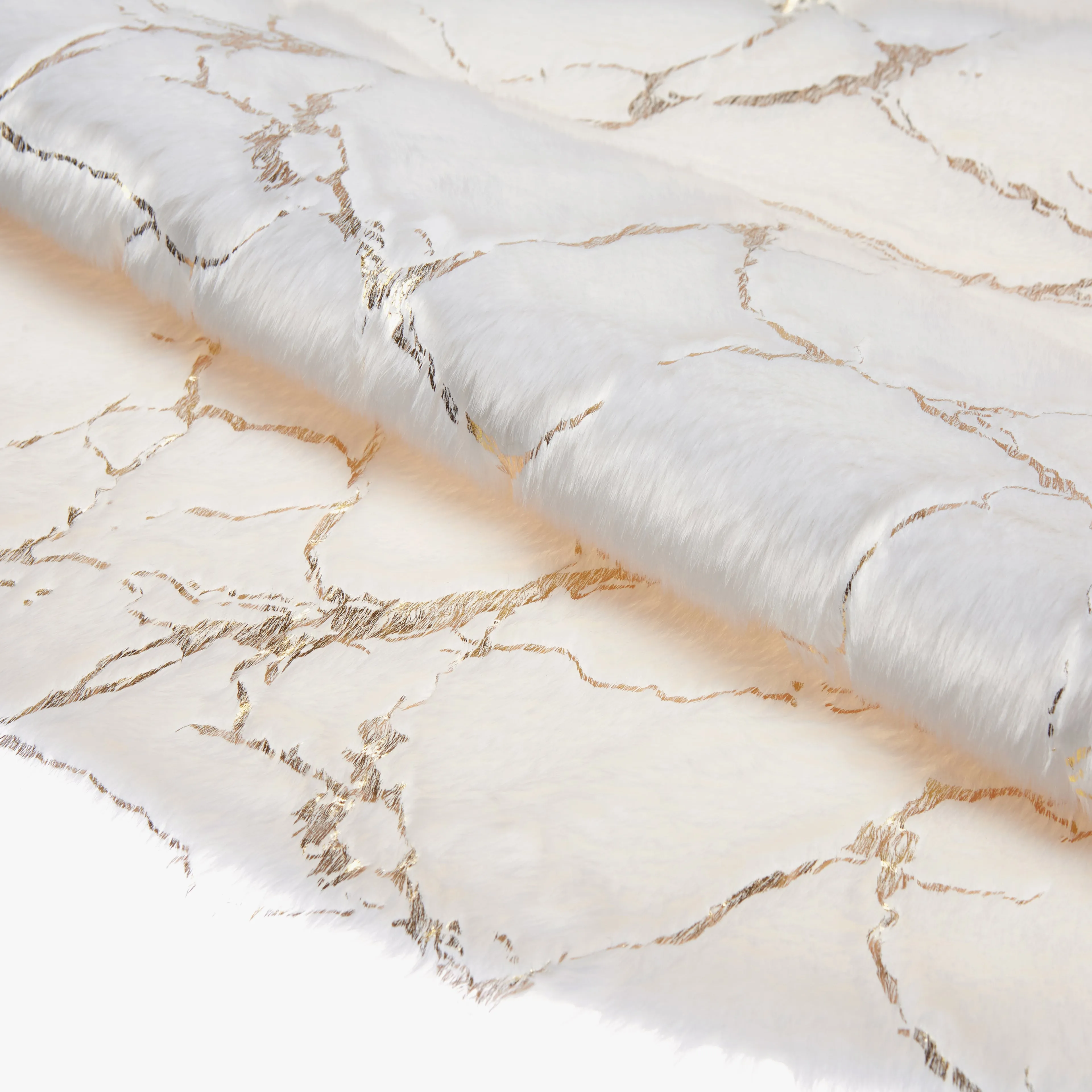 Faux Fur Round Area Rug (Size 120 x 120 cm, White)