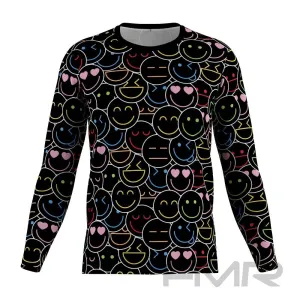 FMR Men's Emoji Print Long Sleeve Running Shirt