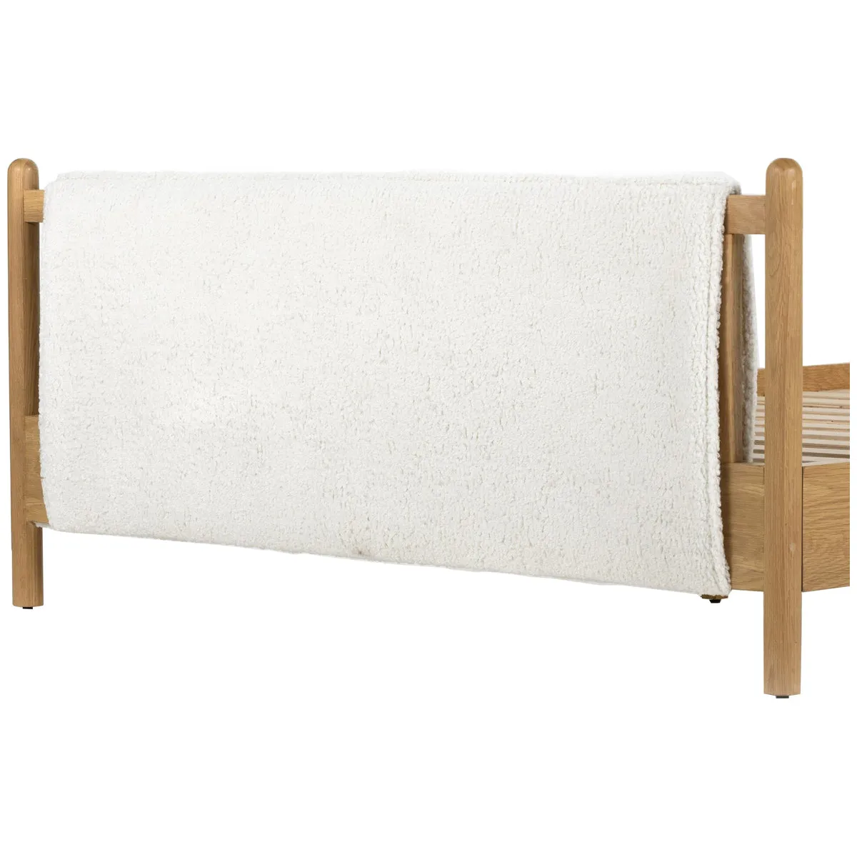Four Hands Berman Bowen Queen Bed - Sheepskin Natural