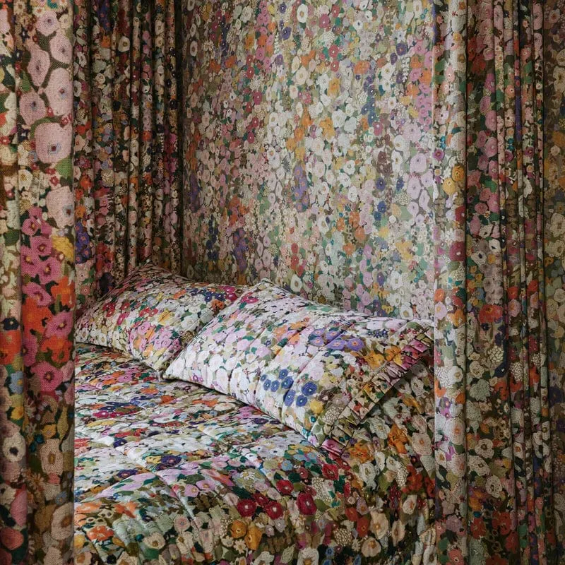 Hollyhocks Spring Fabric