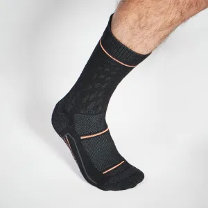 Hunting socks ACT 500 warm black SOLOGNAC black/charcoal/neon blood orange
