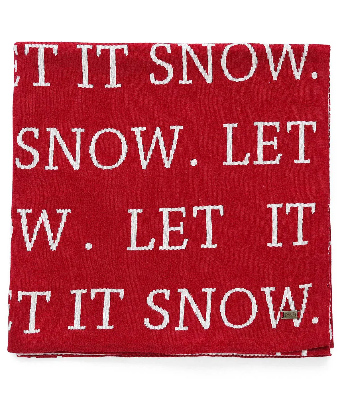 Let it Snow - Red 100% Cotton Knitted All Season AC Throw Blanket