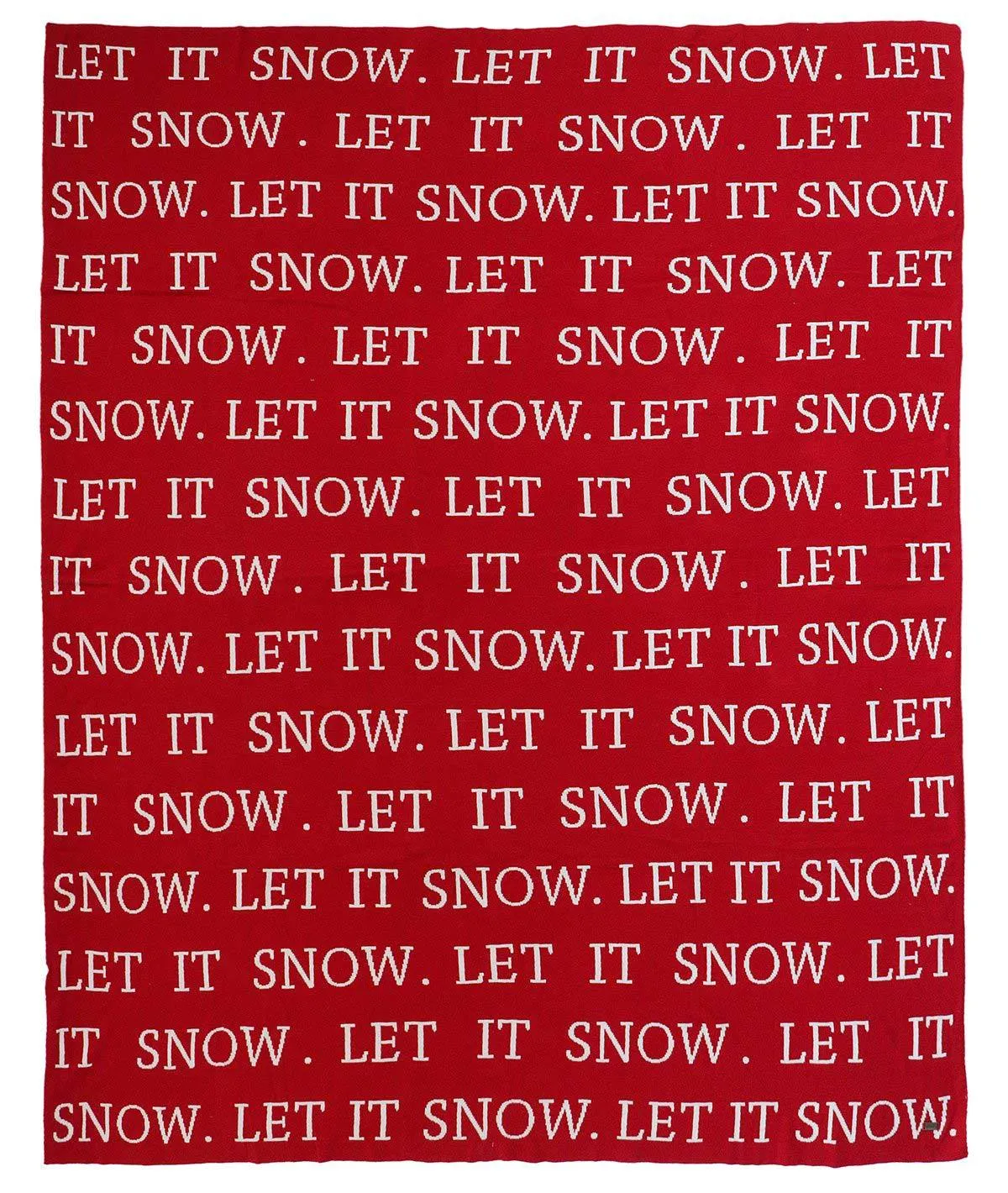 Let it Snow - Red 100% Cotton Knitted All Season AC Throw Blanket
