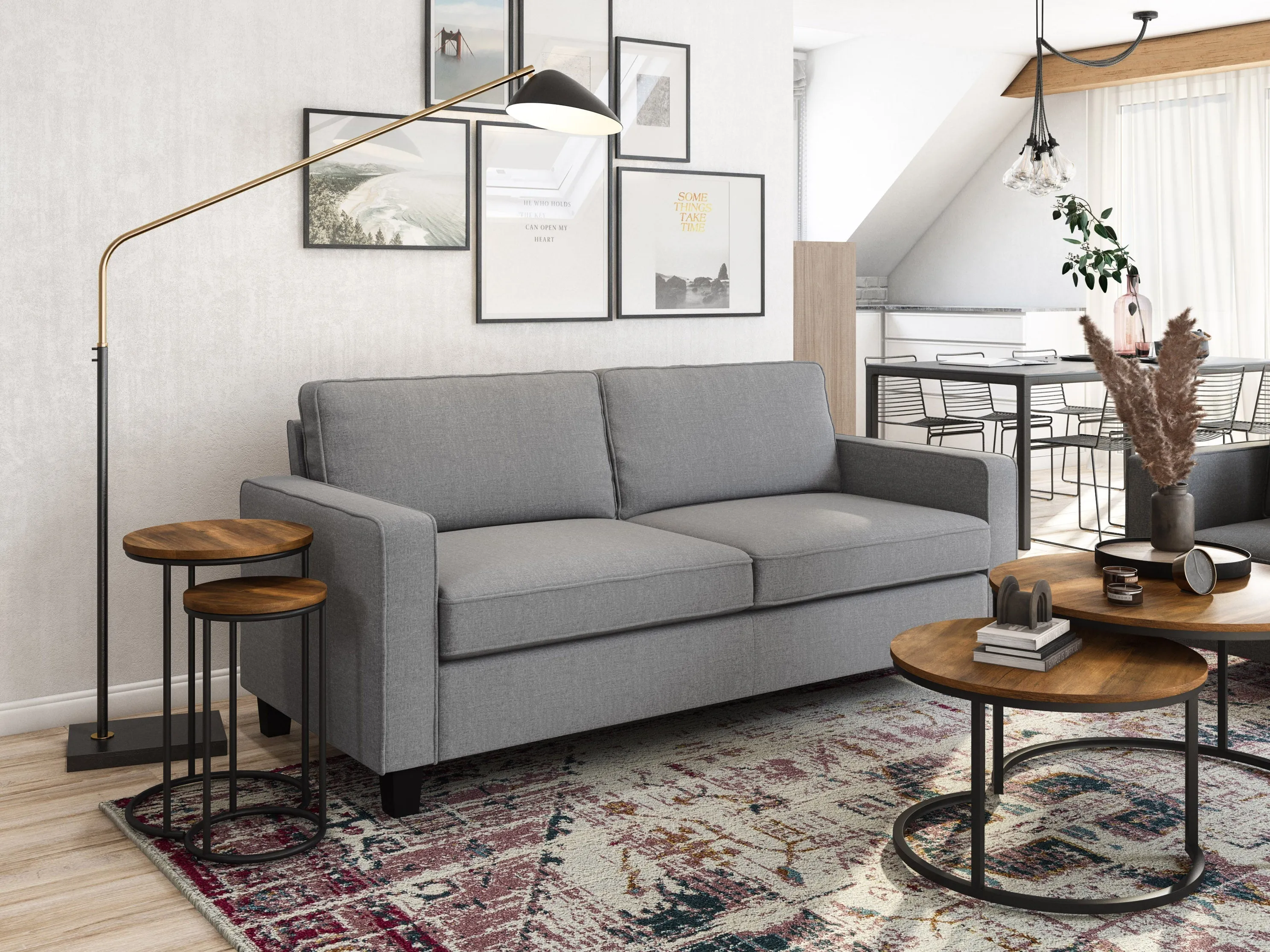 Light Grey 3 Seater Sofa