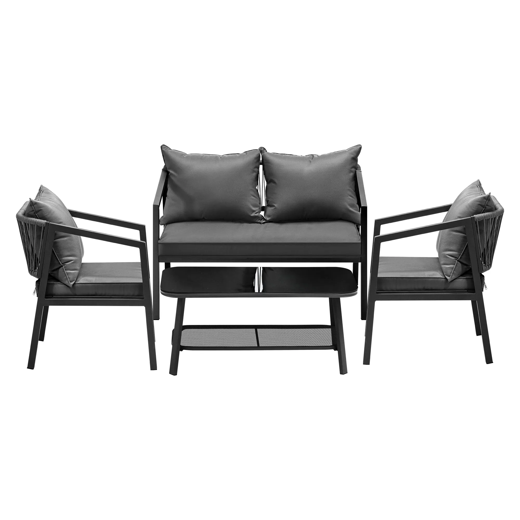 Livsip Set of 2 Outdoor Furniture Setting Garden Patio Lounge Sofa Table Chairs