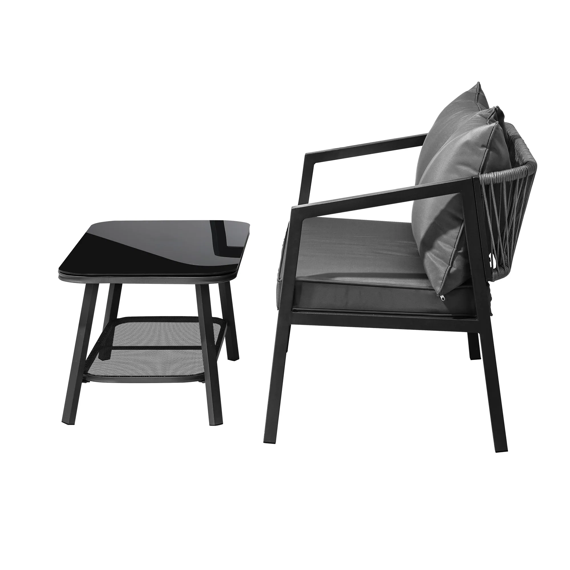 Livsip Set of 2 Outdoor Furniture Setting Garden Patio Lounge Sofa Table Chairs