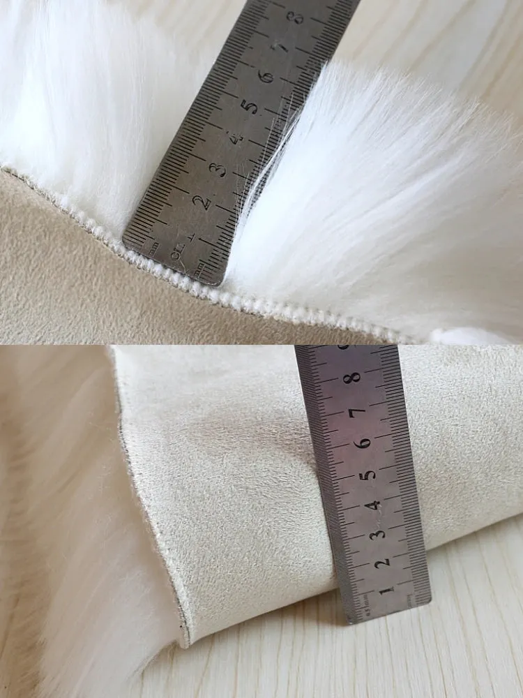 Luxury Super Soft Faux Sheepskin Fur White Area Rugs for Bedside Floor Mat Plush Sofa Cover Seat Pad for Bedroom