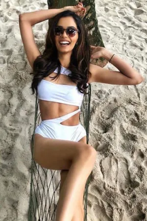 Manushi Chhillar In Nargis One Shoulder Monokini-White