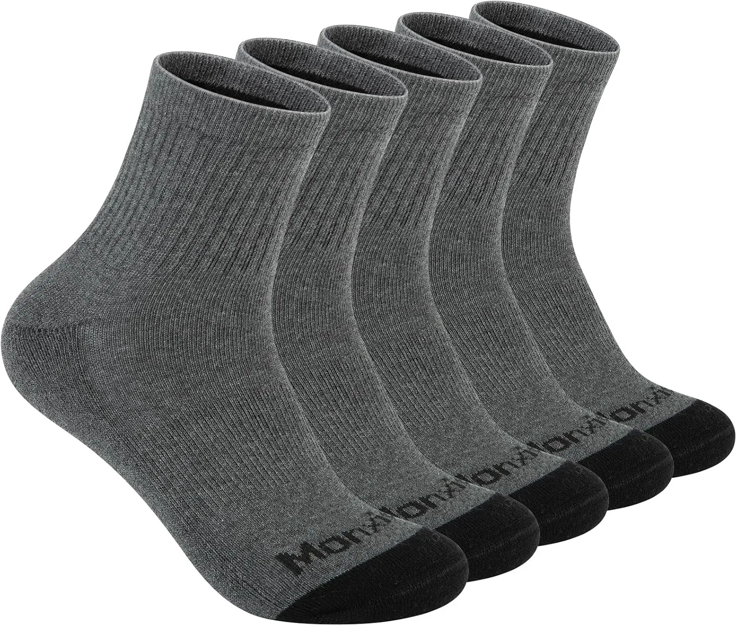 Mens 100% Cotton Cushioned Ankel Socks, Athletic Performance Running Moisture Wicking Breathable Quarter Socks