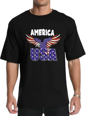 Men's Graphic Tees, Short Sleeve USA Flag Crewneck Casual American Patriotic Regular T-Shirt for Men