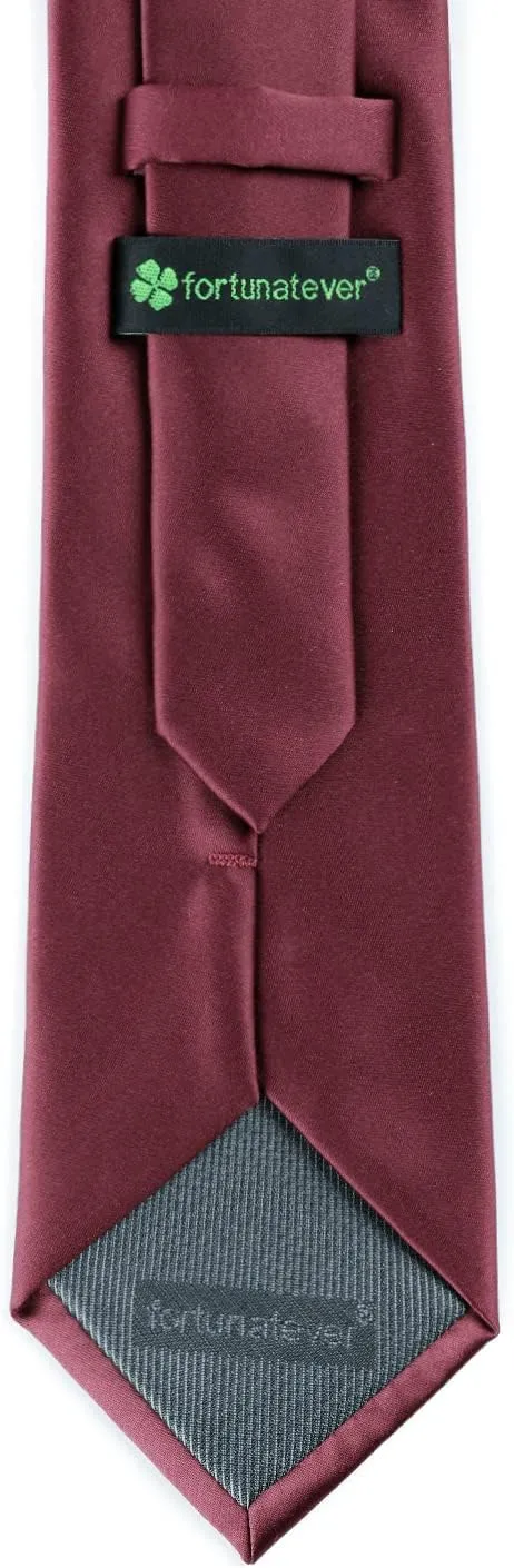 Mens Solid Satin Mens Tie With Hanky,Handmade Neckties For Men With Gift Box