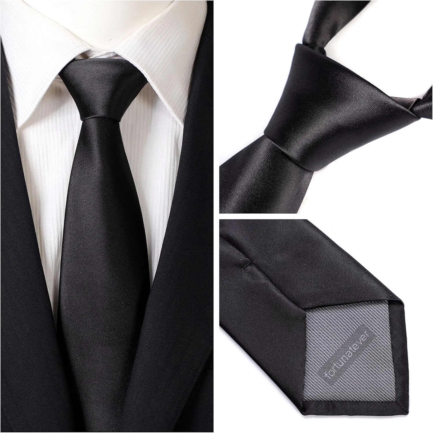 Mens Solid Satin Mens Tie With Hanky,Handmade Neckties For Men With Gift Box